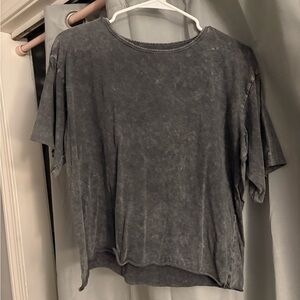 Caution To The Wind Charcoal Gray Short Sleeve Tee